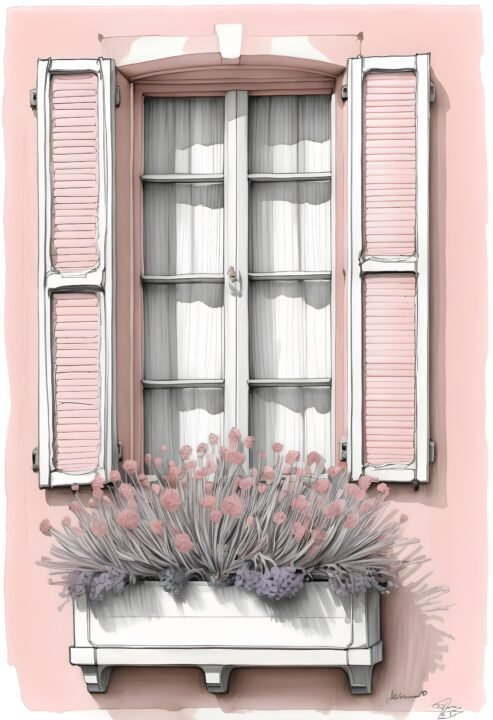 fönster-från-provence-Affisch