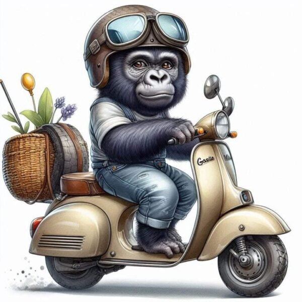 Djur p? Moped Affisch