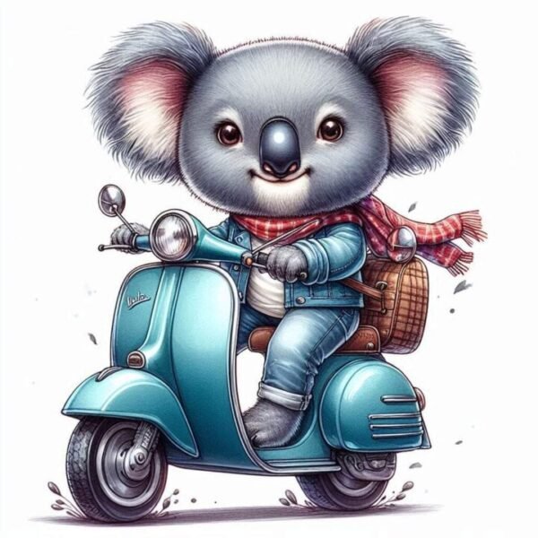 Djur p? Moped Affisch