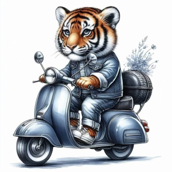 Djur p? Moped Affisch
