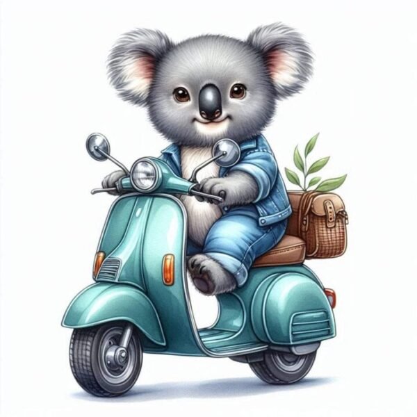 Djur p? Moped Affisch