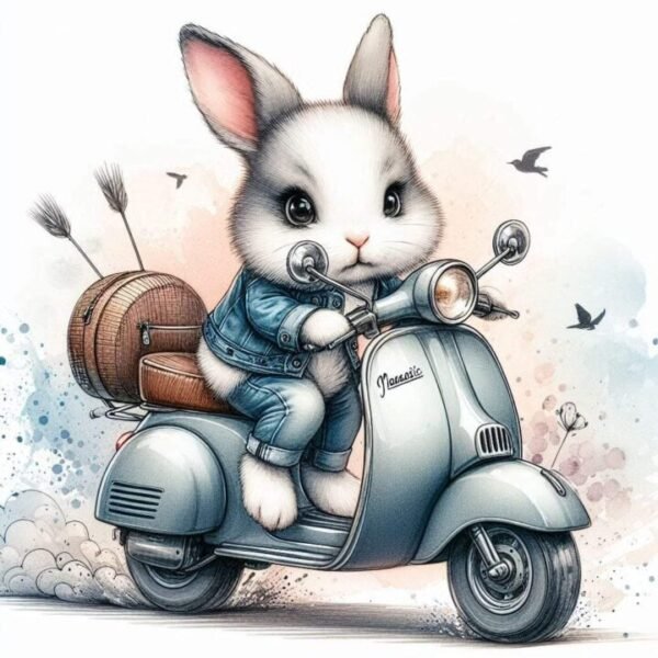 Djur p? Moped Affisch