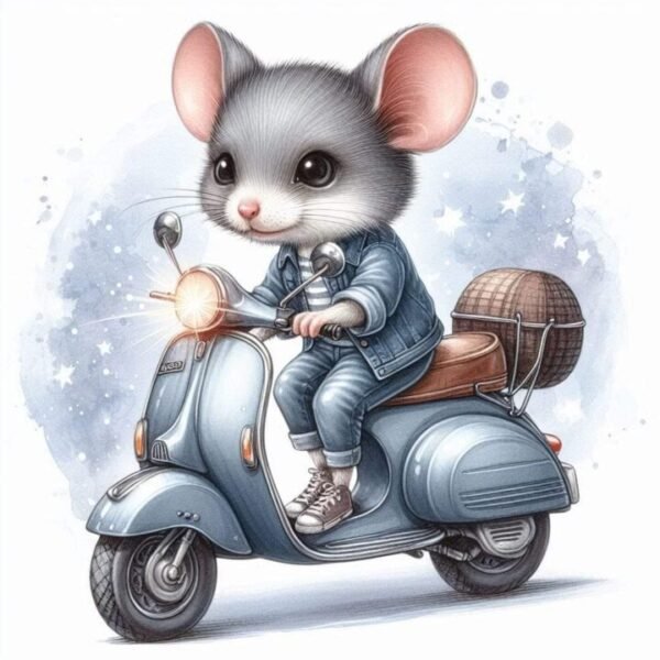 Djur p? Moped Affisch