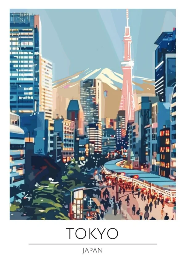 Världsstäder Affisch/Poster/Print/Tavla