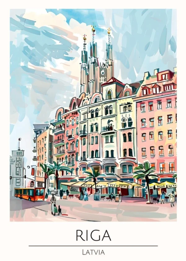 Världsstäder Affisch/Poster/Print/Tavla