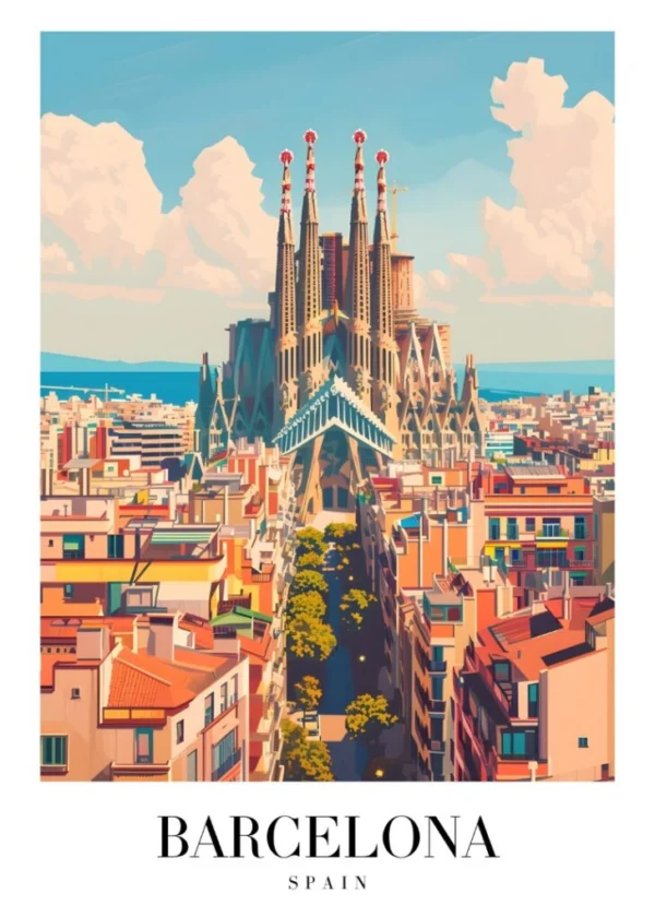 BARCELONA SPAIN Affisch/Poster/Print/Tavla