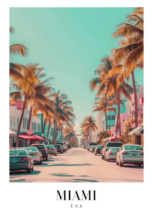 MIAMI USA Affisch/Poster/Print/Tavla