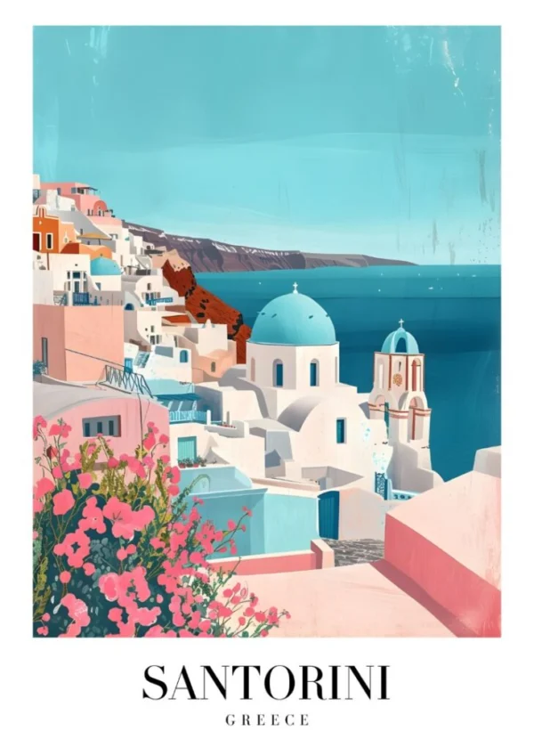 SANTORINI GREECE Affisch/Poster/Print/Tavla