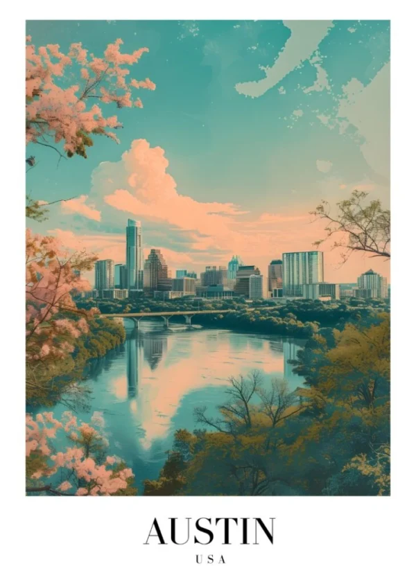 AUSTIN USA Affisch/Poster/Print/Tavla
