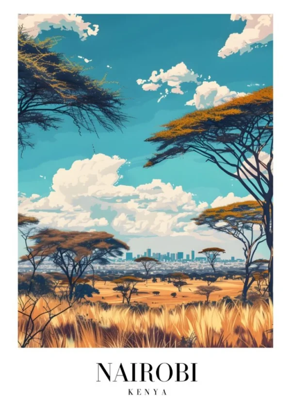 NAIROBI KENYA Affisch/Poster/Print/Tavla