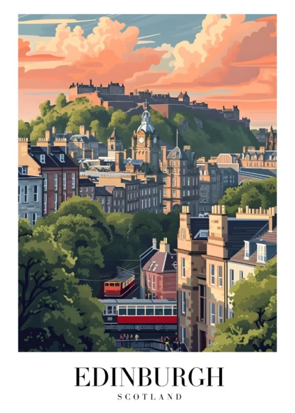 EDINBURGH SCOTLAND Affisch/Poster/Print/Tavla
