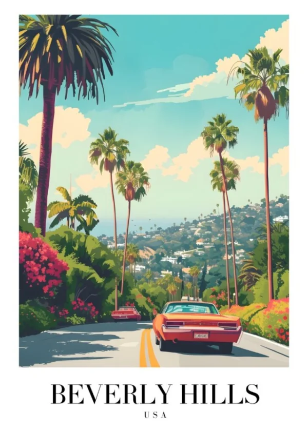 BEVERLY HILLS USA Affisch/Poster/Print/Tavla