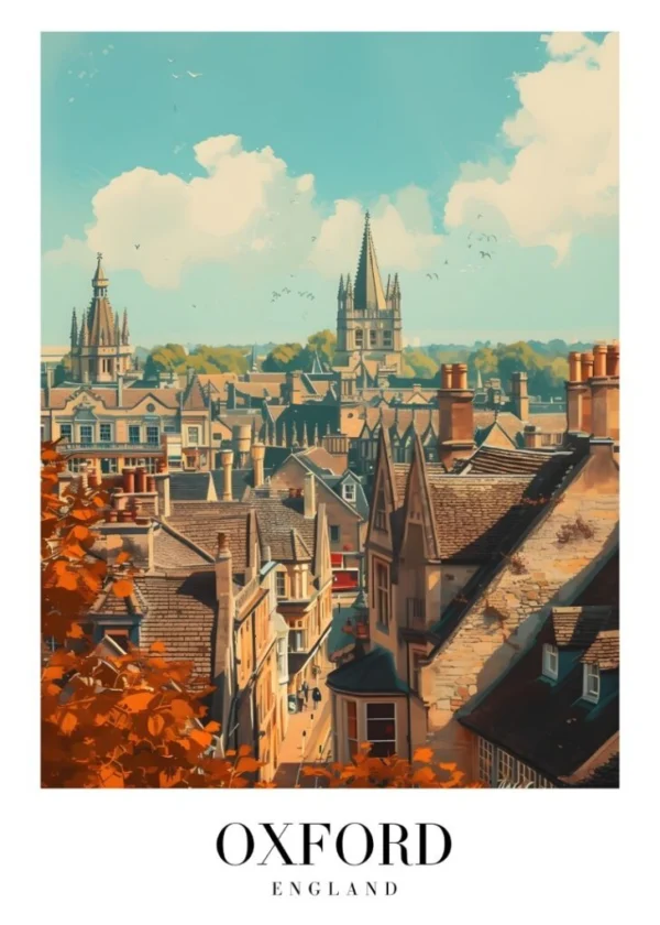 OXFORD ENGLAND Affisch/Poster/Print/Tavla