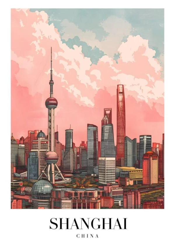 SHANGHAI KINA Affisch/Poster/Print/Tavla