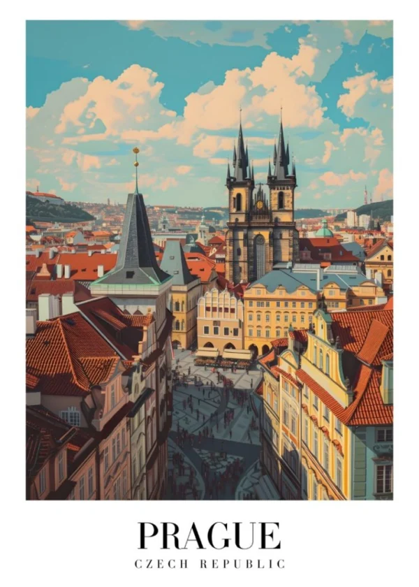 PRAGUE CZECH REPUBLIC Affisch/Poster/Print/Tavla