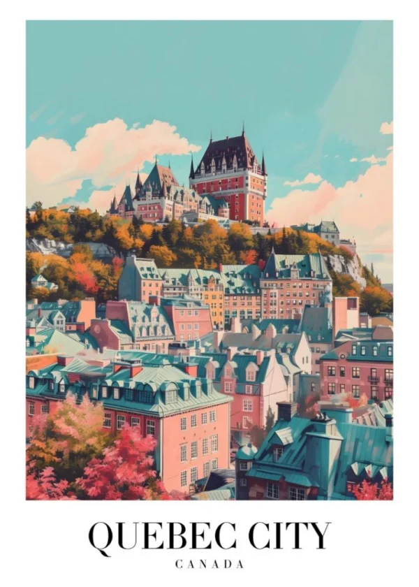 QUEBEC CITY CANADA Affisch/Poster/Print/Tavla