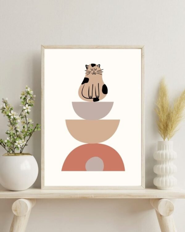 Abstrakt Katt Affisch (5)